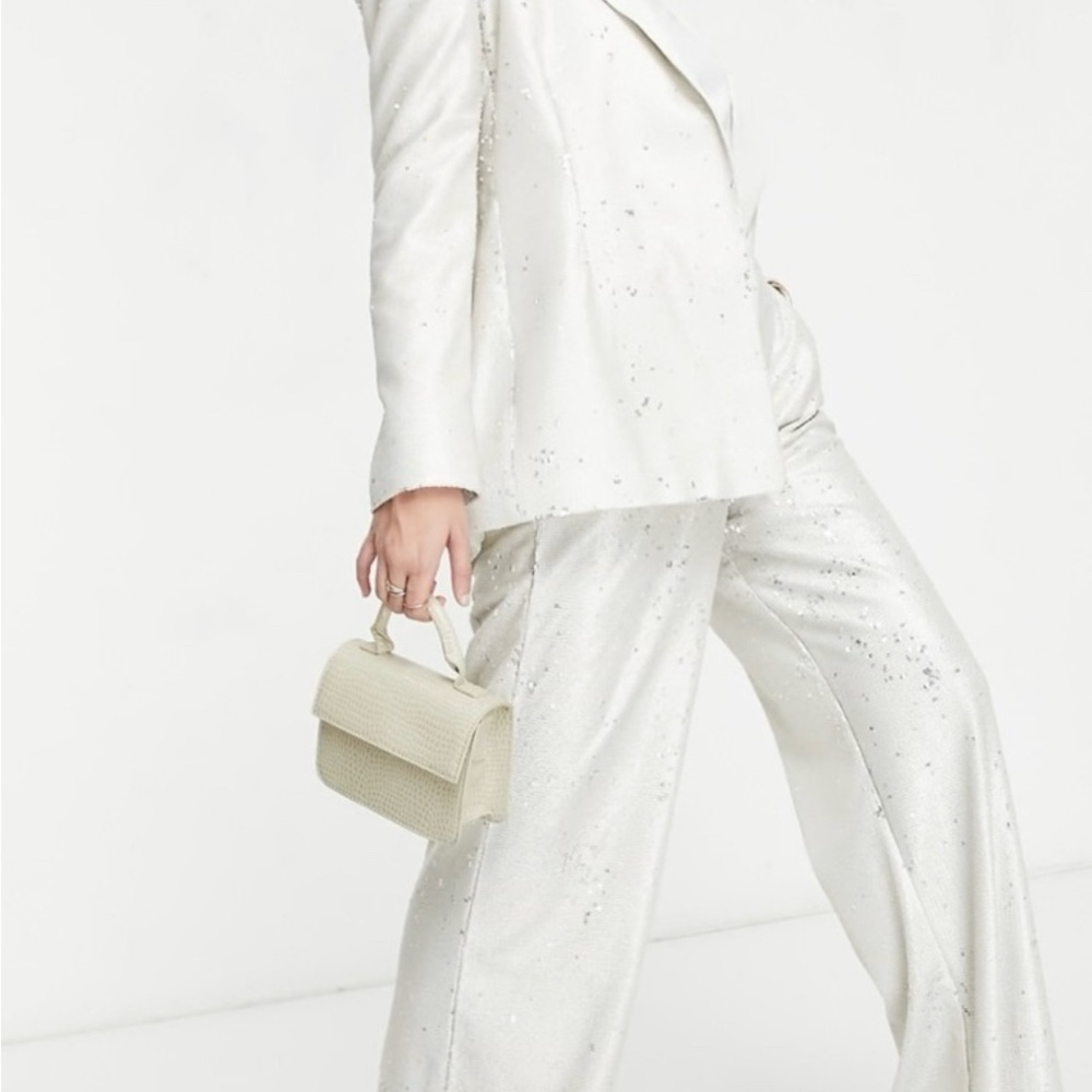 asos  White/cream/silver  Sequin Blazer and Pants Set - Picture 2 of 9